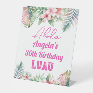 Expositor En L Aloha Luau Adulto Tropical Cumpleaños