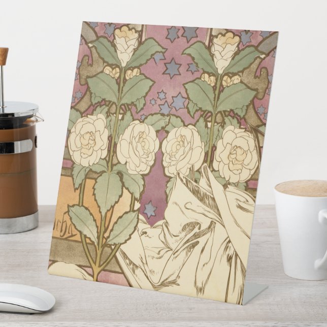 Expositor En L Alphonse Mucha Elegante Estrellas Art Nouveau Came (In Situ)