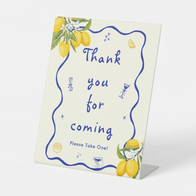 Expositor En L Amarillo Azul Principal Squeeze Bridal Shower Favo (Anverso)