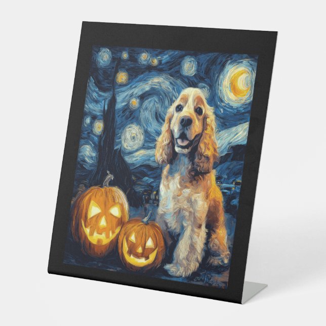 Expositor En L American Cocker Spaniel Perro Lindo Halloween Jack (Anverso)