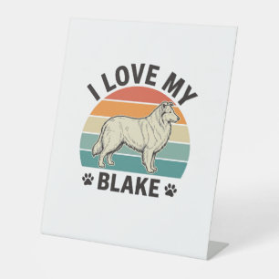 Expositor En L Amo a mi perro Blake Diseño de grabado retro_1