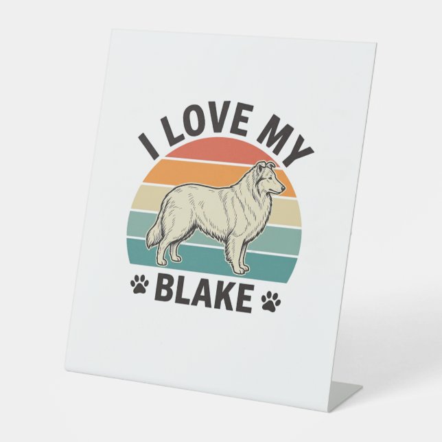 Expositor En L Amo a mi perro Blake Diseño de grabado retro_1 (Anverso)