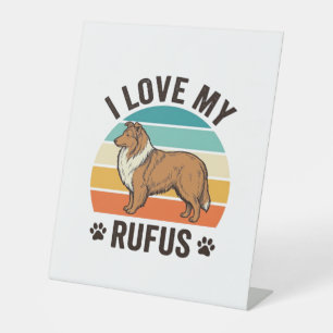 Expositor En L Amo a mi Rufus Diseño de perro vintage_1
