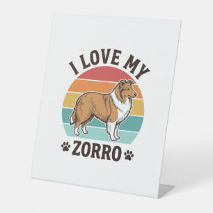 Expositor En L Amo a mi Zorro Diseño Vintage Amante de los Perros