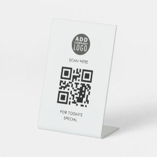 Expositor En L Añadir logotipo y menú de código QR Oferta especia