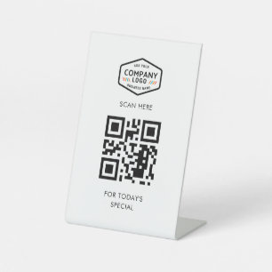 Expositor En L Añadir su código QR y su logotipo comercial