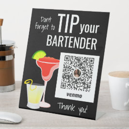 Expositor En L Añadir Venmo QR para indicar a su Bartender