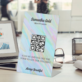 Expositor En L Análisis De Código Qr Holográfico Arcoiris Para Co