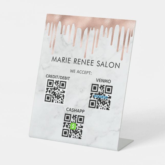 Expositor En L Análisis de código QR sin contacto de Marble para  (Anverso)