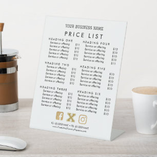 Expositor En L Análisis de lista de precios de servicios empresar