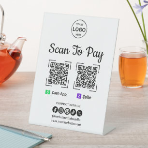 Expositor En L Análisis de pago de código QR para pagar el logoti