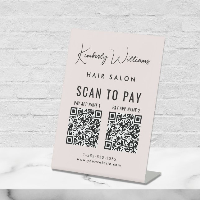 Expositor En L Analizar para pagar 2 códigos QR guiones comercial (A QR code sign to effortlessly connect your customers to your payment platforms)