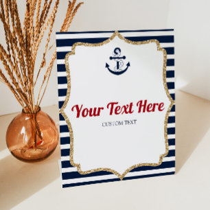 Expositor En L Ancla Náutica Ahoy Personalizado Texto Tabla Fiest