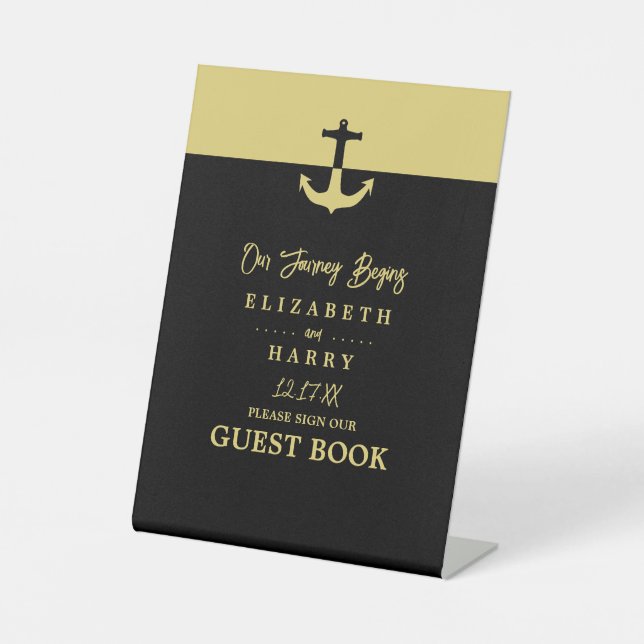 Expositor En L Anclaje náutico - Oro negro - Boda (Anverso)