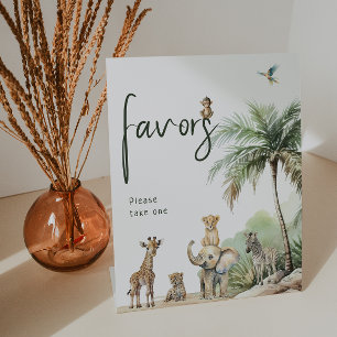Expositor En L Animales de Safari Jungla Favorecen a Baby Shower