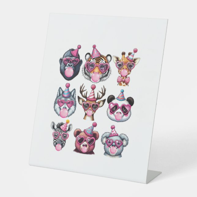 Expositor En L Animales zoológicos Fiesta de cumpleaños Amantes d (Anverso)