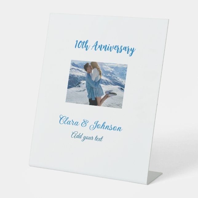 Expositor En L Aniversario boda agregar nombre año imagen par de  (Anverso)