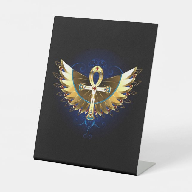 Expositor En L Ankh de oro con alas (Anverso)