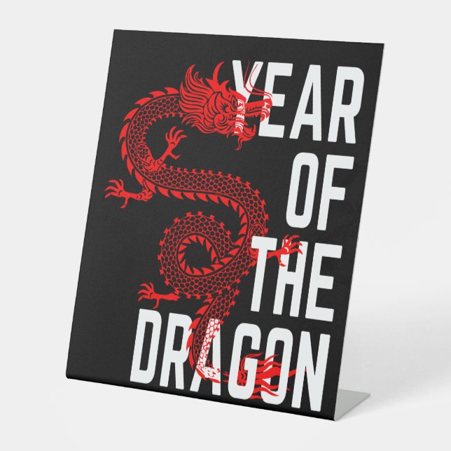 Expositor En L Año del Dragón rojo blanco (Anverso)