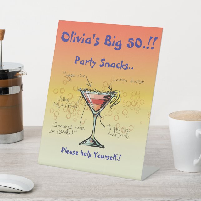 Expositor En L Aperitivos de la fiesta de cumpleaños cosmopolita (In Situ)