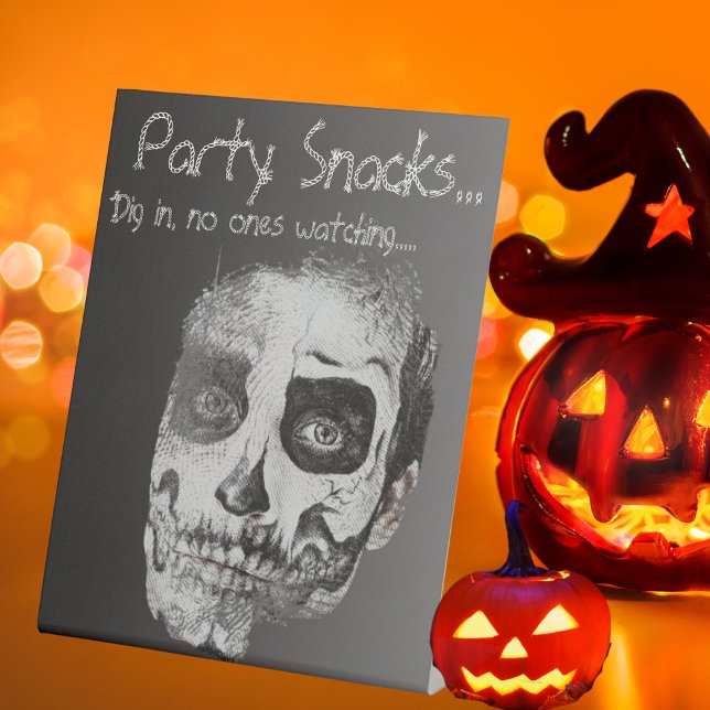 Expositor En L Aperitivos de Voodoo Smile Halloween Party (Voodoo Smile Halloween Party Snacks Pedestal Sign)