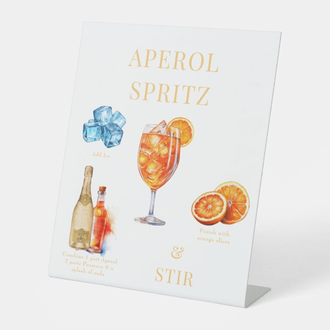 Expositor En L Aperol Spritz Bebe Rótulo Pedestal (Anverso)