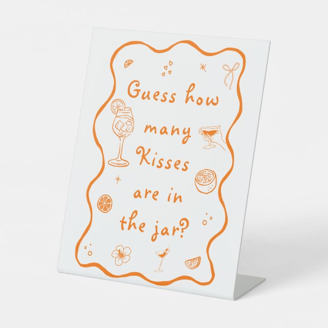 Expositor En L Aperol Spritz Bridal Shower adivina cuántas (Anverso)