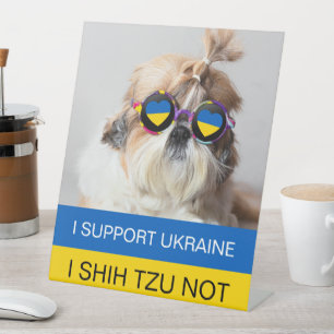 Expositor En L Apoyo a Ucrania Yo Shih Tzu No es la bandera del c