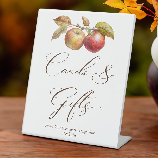 Expositor En L Applam siempre después de la caída de manzana rega (Appley ever after apple fall bridal shower gifts table pedestal sign personalized decor)