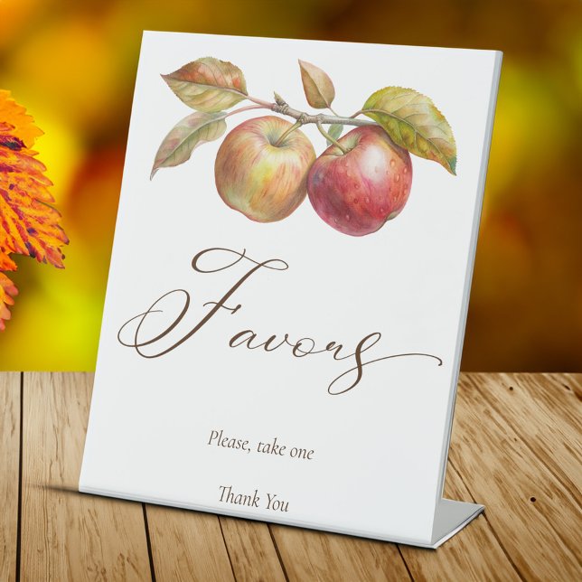 Expositor En L Appley siempre después de la caída de manzana favo (Appley ever after apple fall bridal shower favor table pedestal sign personalized decor)