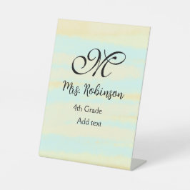 Expositor En L apreciación del profesor de acuarcolía azul amaril