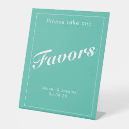 Expositor En L Aqua y White Modern Wedding Favor de la boda Minim