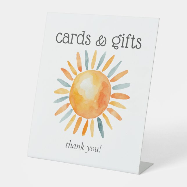 Expositor En L Aquí viene el niño bebé, tarjetas de ducha y regal (Anverso)