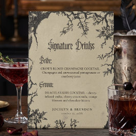 Expositor En L Árbol Cuervo Gótico Bebidas de Boda Negro Marrón