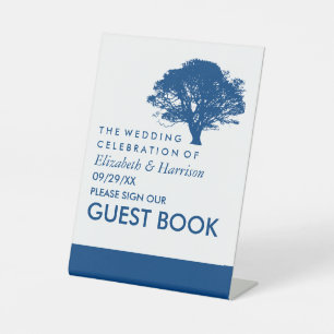 Expositor En L Árbol de roble azul, Boda rústico y minimalista