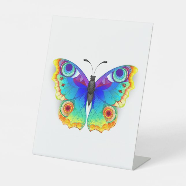 Expositor En L Arcoiris mariposa Peacock Eye (Anverso)