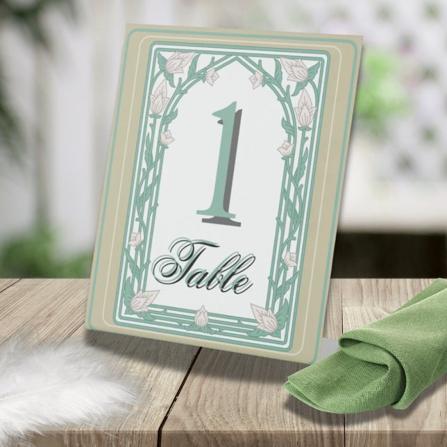 Expositor En L Art Deco William Morris Boda Verde Floral (Subido por el creador)