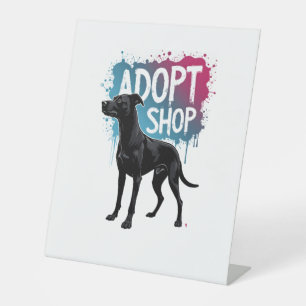 Expositor En L Arte de rescate de graffiti de perro vintage Adopt
