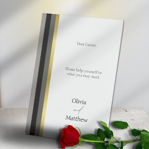 Expositor En L Artículos para invitados de boda con franja negra