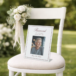 Expositor En L Asiento Reservado Elegante Foto Boda Memorial