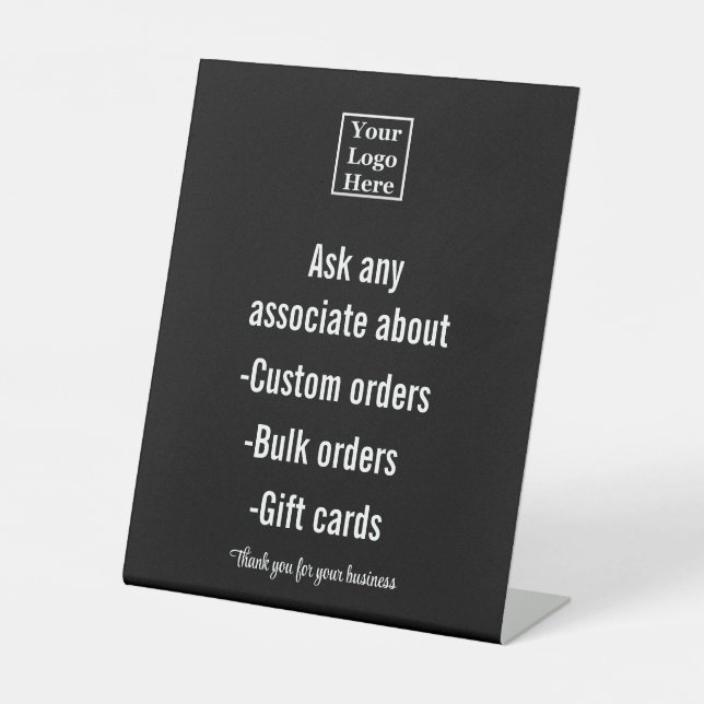 Expositor En L Ask Any Associate About Your Text & Business Logo (Anverso)