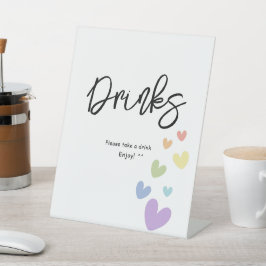 Expositor En L Atractivos y coloridos corazones Bebidas Baby Show