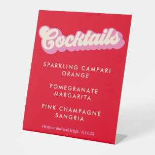 Expositor En L Audaz tipografía Cócteles Bodas rosados rojos Groo