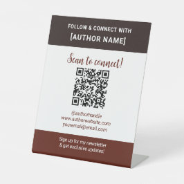 Expositor En L Author QR Code Follow & Connect Book Event Display