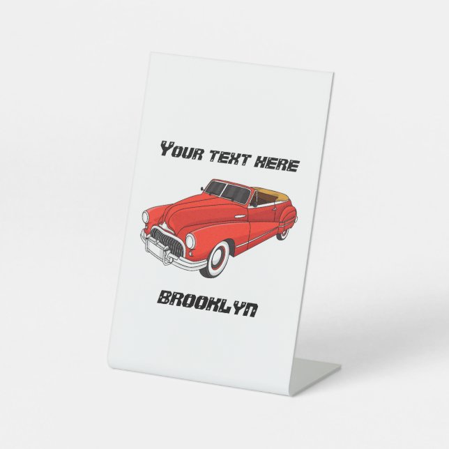 Expositor En L Automóvil rojo clásico de 1948 (Anverso)