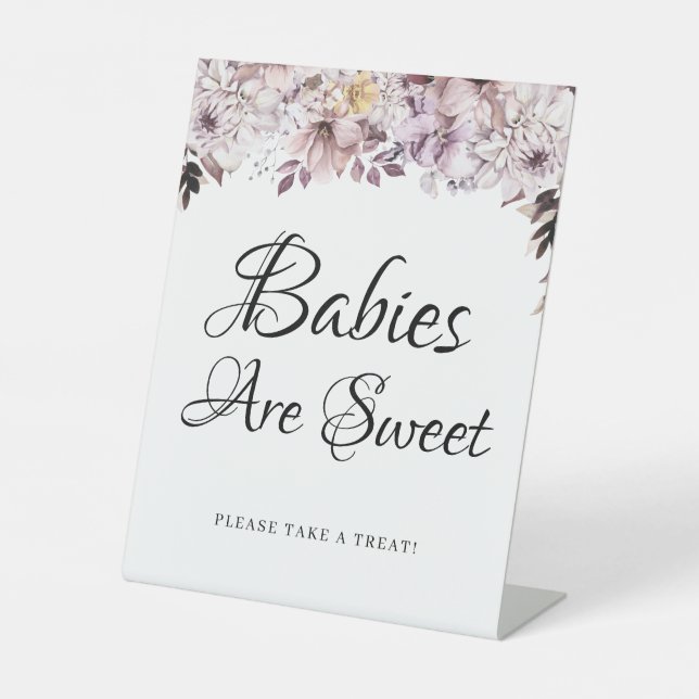 Expositor En L Autumant Elegant Purple Foliage Baby Shower (Anverso)