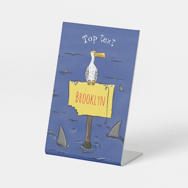 Expositor En L Ave marina divertida rodeada por un personalizado  (Anverso)