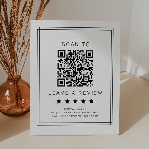 Expositor En L AVERY Código QR Minimalista Moderno Deja una reseñ