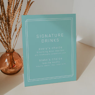 Expositor En L AVERY Modern Mint Green Boda Signature Bebidas