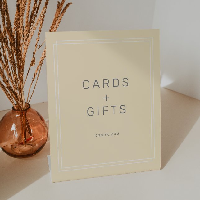 Expositor En L AVERY Sencillas tarjetas y regalos neutros de mant (AVERY Simple Neutral Butter Yellow Cards and Gifts Pedestal Sign)